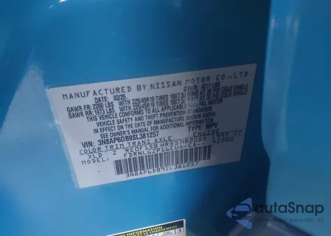 2025 Nissan Kicks Sr Intelligent Awd z USA, uszkodzony, nr VIN 3N8AP6DB9SL381257